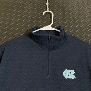 UNC North Carolina Tar Heels Women's Large Navy 1/4 Zip Pullover Sweatshirt Sz L
